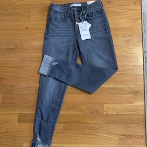 Grey distressed Zara skinny jeans